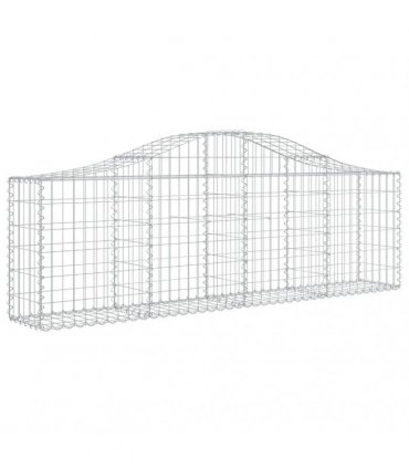vidaXL Arched Gabion Baskets 4 pcs 200x30x60/80 cm Galvanised Iron