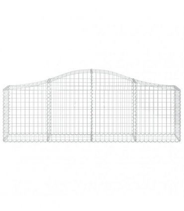 vidaXL Arched Gabion Baskets 4 pcs 200x30x60/80 cm Galvanised Iron