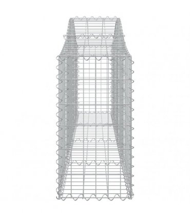 vidaXL Arched Gabion Baskets 4 pcs 200x30x60/80 cm Galvanised Iron