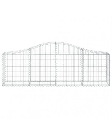 vidaXL Arched Gabion Baskets 6 pcs 200x30x60/80 cm Galvanised Iron