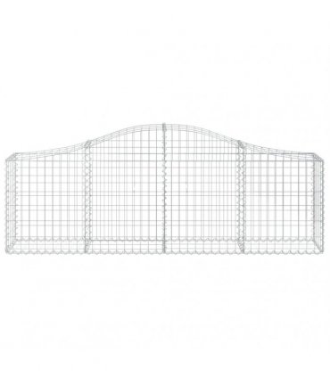 vidaXL Arched Gabion Baskets 7 pcs 200x30x60/80 cm Galvanised Iron