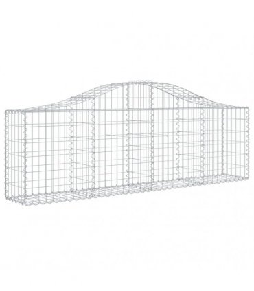 vidaXL Arched Gabion Baskets 8 pcs 200x30x60/80 cm Galvanised Iron