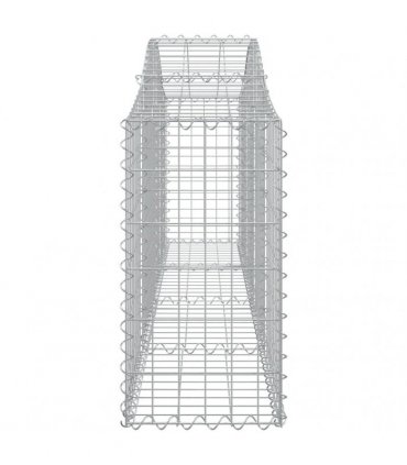 vidaXL Arched Gabion Baskets 8 pcs 200x30x60/80 cm Galvanised Iron