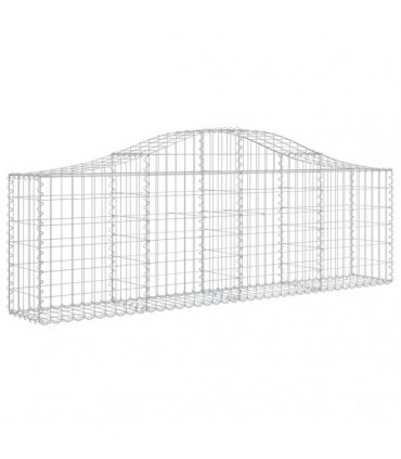 vidaXL Arched Gabion Baskets 10 pcs 200x30x60/80 cm Galvanised Iron