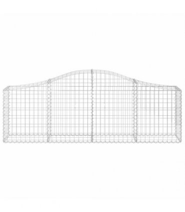 vidaXL Arched Gabion Baskets 10 pcs 200x30x60/80 cm Galvanised Iron