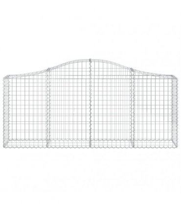 vidaXL Arched Gabion Baskets 2 pcs 200x30x80/100 cm Galvanised Iron