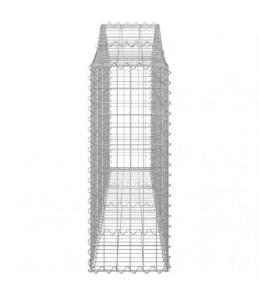 vidaXL Arched Gabion Baskets 2 pcs 200x30x80/100 cm Galvanised Iron