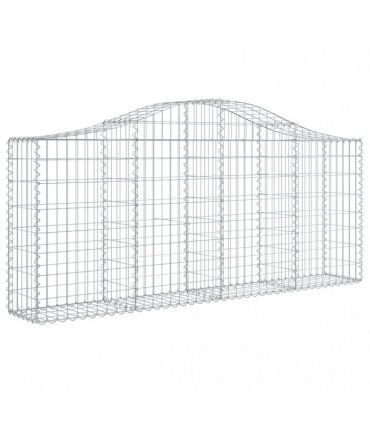 vidaXL Arched Gabion Baskets 3 pcs 200x30x80/100 cm Galvanised Iron