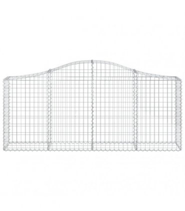 vidaXL Arched Gabion Baskets 3 pcs 200x30x80/100 cm Galvanised Iron