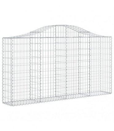 vidaXL Arched Gabion Baskets 2 pcs 200x30x100/120 cm Galvanised Iron