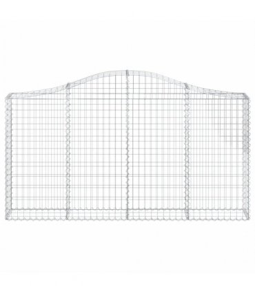 vidaXL Arched Gabion Baskets 2 pcs 200x30x100/120 cm Galvanised Iron
