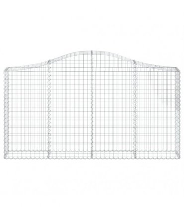 vidaXL Arched Gabion Baskets 3 pcs 200x30x100/120 cm Galvanised Iron