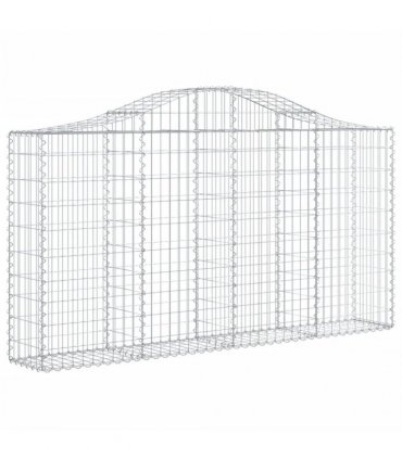 vidaXL Arched Gabion Baskets 4 pcs 200x30x100/120 cm Galvanised Iron