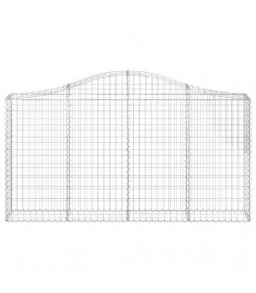 vidaXL Arched Gabion Baskets 4 pcs 200x30x100/120 cm Galvanised Iron
