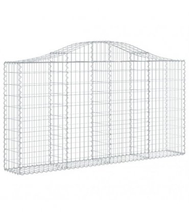 vidaXL Arched Gabion Baskets 8 pcs 200x30x100/120 cm Galvanised Iron
