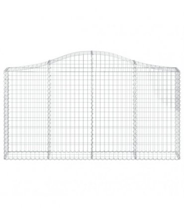 vidaXL Arched Gabion Baskets 8 pcs 200x30x100/120 cm Galvanised Iron