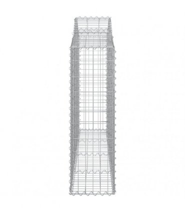 vidaXL Arched Gabion Baskets 8 pcs 200x30x100/120 cm Galvanised Iron