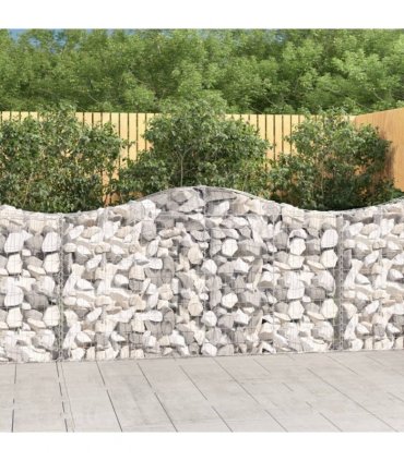 vidaXL Arched Gabion Baskets 11 pcs 200x30x100/120 cm Galvanised Iron