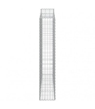 vidaXL Arched Gabion Baskets 2 pcs 200x30x160/180 cm Galvanised Iron