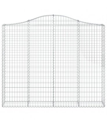 vidaXL Arched Gabion Baskets 3 pcs 200x30x160/180 cm Galvanised Iron