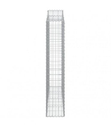 vidaXL Arched Gabion Baskets 3 pcs 200x30x160/180 cm Galvanised Iron