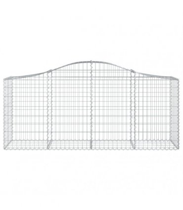 vidaXL Arched Gabion Baskets 5 pcs 200x50x80/100 cm Galvanised Iron