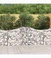 vidaXL Arched Gabion Baskets 20 pcs 200x50x80/100 cm Galvanised Iron