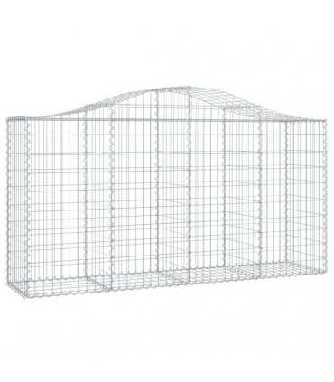 vidaXL Arched Gabion Baskets 4 pcs 200x50x100/120 cm Galvanised Iron