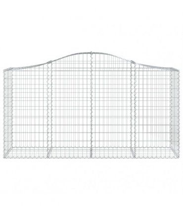 vidaXL Arched Gabion Baskets 6 pcs 200x50x100/120 cm Galvanised Iron