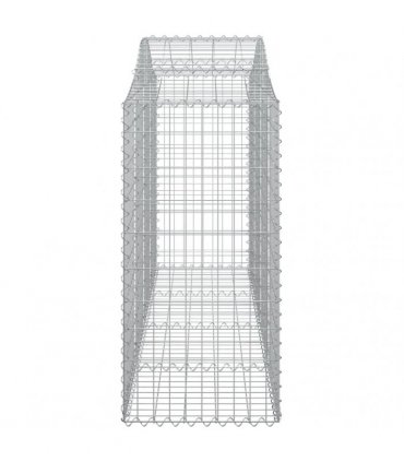 vidaXL Arched Gabion Baskets 7 pcs 200x50x100/120 cm Galvanised Iron