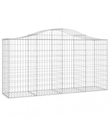 vidaXL Arched Gabion Baskets 8 pcs 200x50x100/120 cm Galvanised Iron