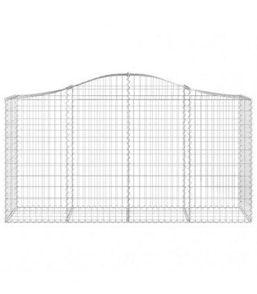vidaXL Arched Gabion Baskets 8 pcs 200x50x100/120 cm Galvanised Iron