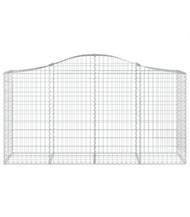 vidaXL Arched Gabion Baskets 13 pcs 200x50x100/120 cm Galvanised Iron