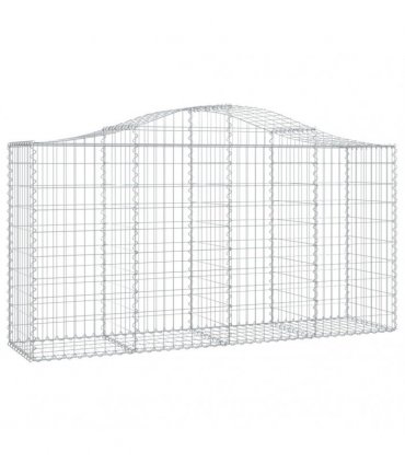 vidaXL Arched Gabion Baskets 14 pcs 200x50x100/120 cm Galvanised Iron