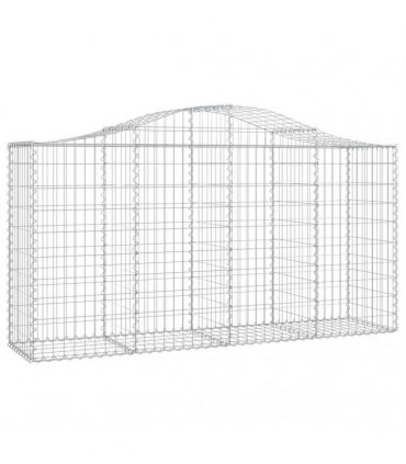 vidaXL Arched Gabion Baskets 18 pcs 200x50x100/120 cm Galvanised Iron