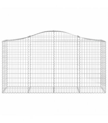 vidaXL Arched Gabion Baskets 18 pcs 200x50x100/120 cm Galvanised Iron
