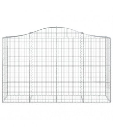 vidaXL Arched Gabion Baskets 2 pcs 200x50x120/140 cm Galvanised Iron