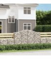 vidaXL Arched Gabion Baskets 3 pcs 200x50x120/140 cm Galvanised Iron