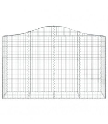vidaXL Arched Gabion Baskets 3 pcs 200x50x120/140 cm Galvanised Iron