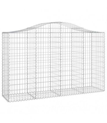 vidaXL Arched Gabion Baskets 5 pcs 200x50x120/140 cm Galvanised Iron