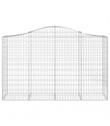 vidaXL Arched Gabion Baskets 5 pcs 200x50x120/140 cm Galvanised Iron