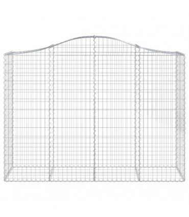 vidaXL Arched Gabion Baskets 2 pcs 200x50x140/160 cm Galvanised Iron
