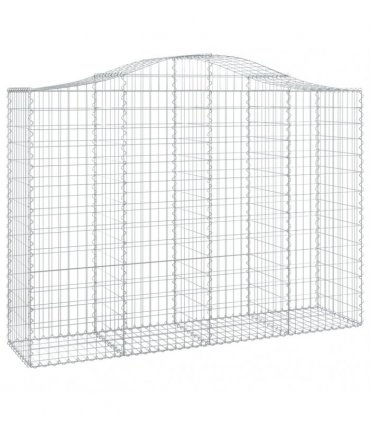 vidaXL Arched Gabion Baskets 9 pcs 200x50x140/160 cm Galvanised Iron