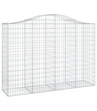 vidaXL Arched Gabion Baskets 10 pcs 200x50x140/160 cm Galvanised Iron