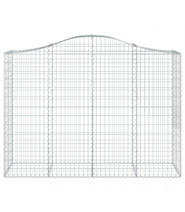 vidaXL Arched Gabion Baskets 10 pcs 200x50x140/160 cm Galvanised Iron