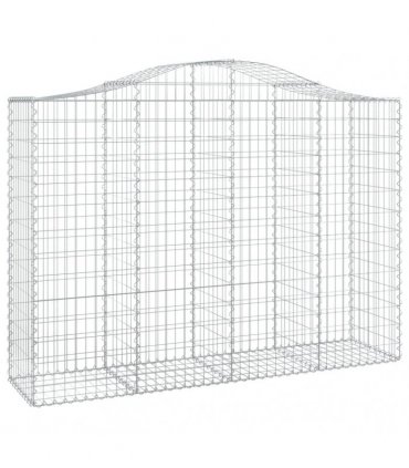 vidaXL Arched Gabion Baskets 11 pcs 200x50x140/160 cm Galvanised Iron