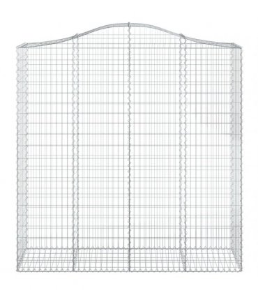 vidaXL Arched Gabion Baskets 3 pcs 200x50x200/220 cm Galvanised Iron