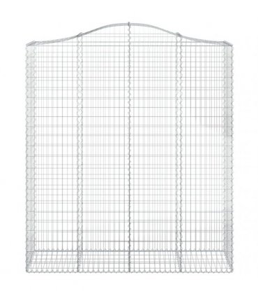 vidaXL Arched Gabion Baskets 2 pcs 200x50x220/240 cm Galvanised Iron