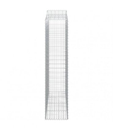 vidaXL Arched Gabion Baskets 2 pcs 200x50x220/240 cm Galvanised Iron