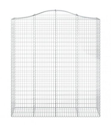 vidaXL Arched Gabion Baskets 4 pcs 200x50x220/240 cm Galvanised Iron